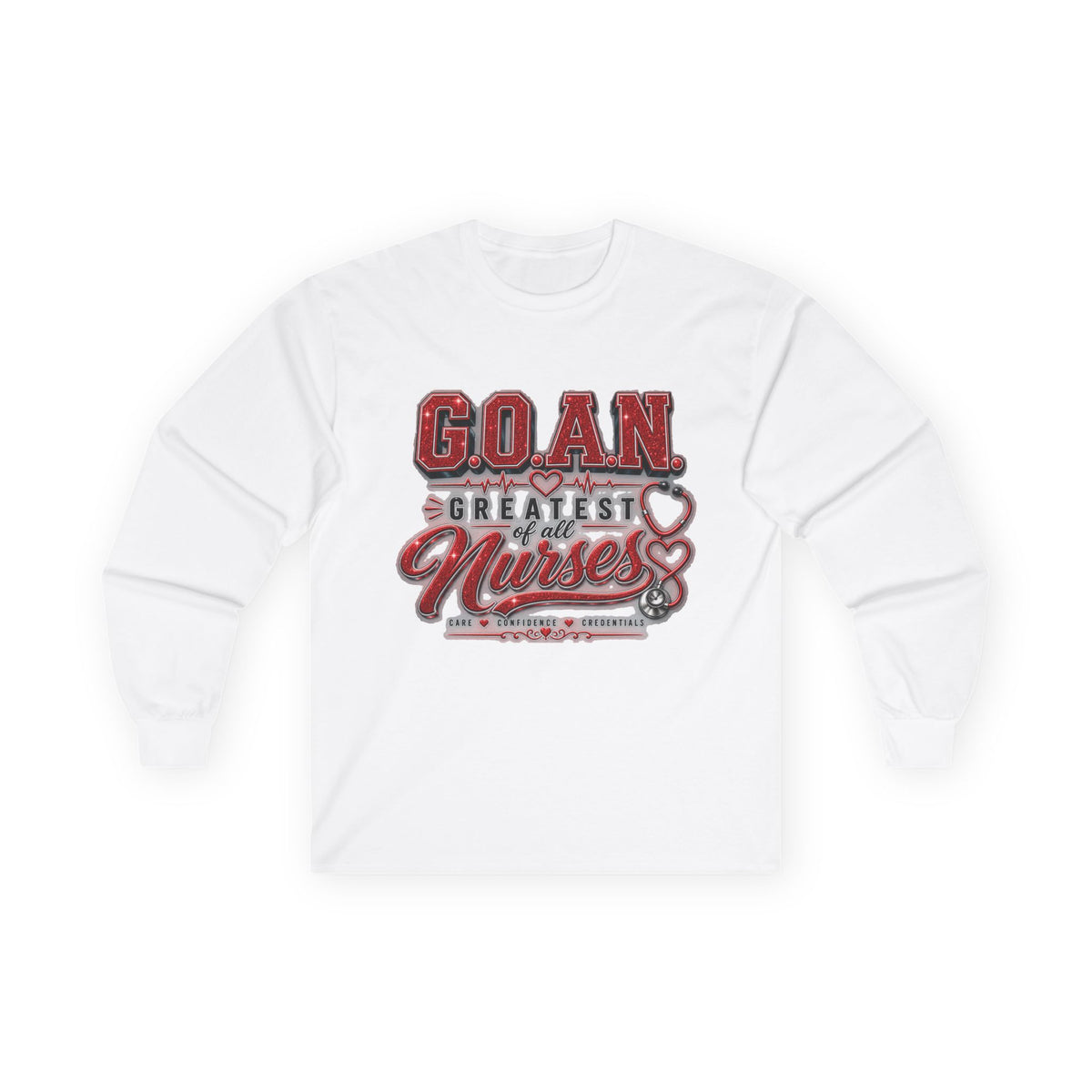 G.O.A.N.™ Signature Red Glitter Long Sleeve Tee