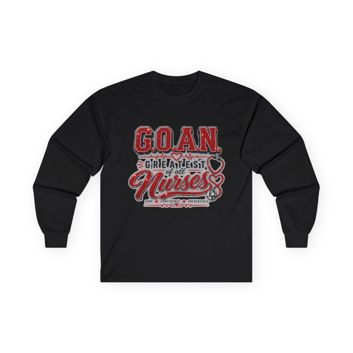 G.O.A.N.™ Signature Red Glitter Long Sleeve Tee