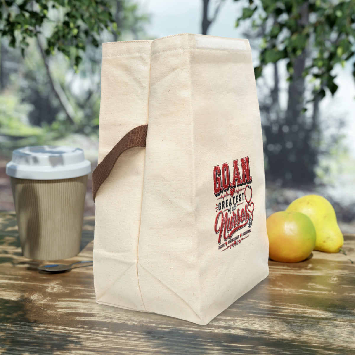 Canvas Lunch Bag – G.O.A.N.™ Signature Red Glitter Lunch Bag