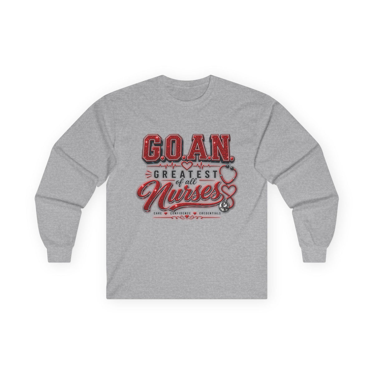 G.O.A.N.™ Signature Red Glitter Long Sleeve Tee