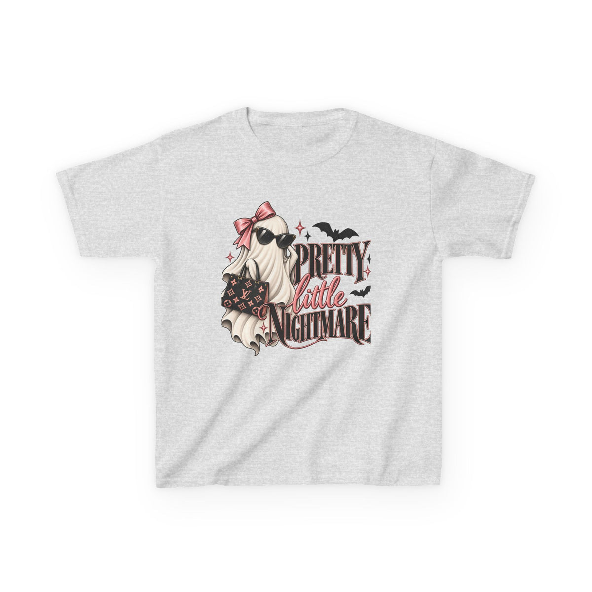 Kids Tee — "Pretty Little Nightmare" Cute Ghost Halloween T-Shirt