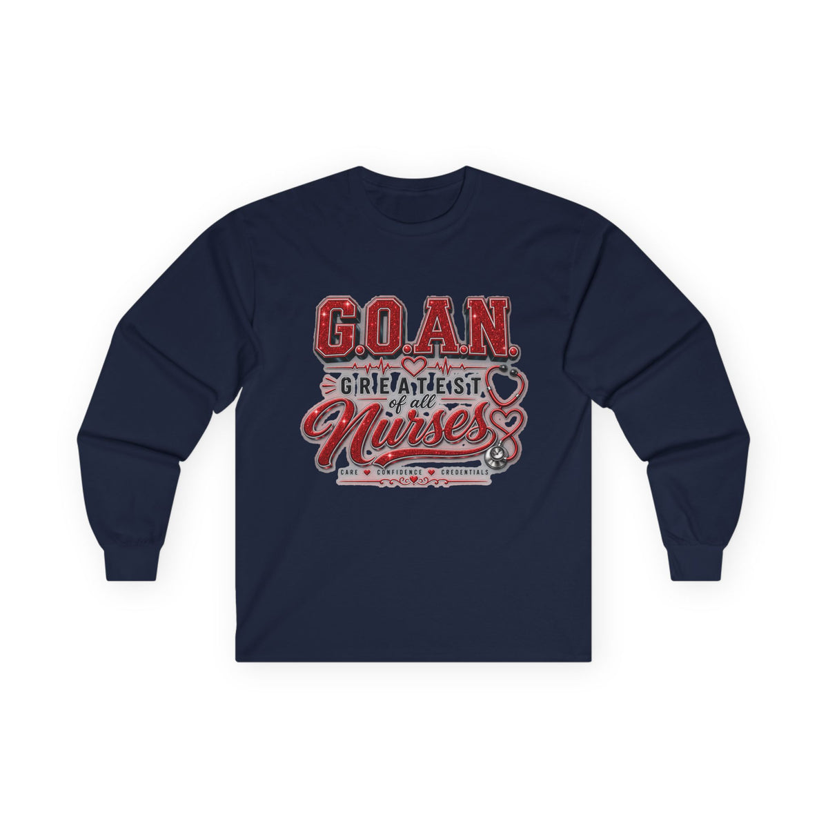G.O.A.N.™ Signature Red Glitter Long Sleeve Tee