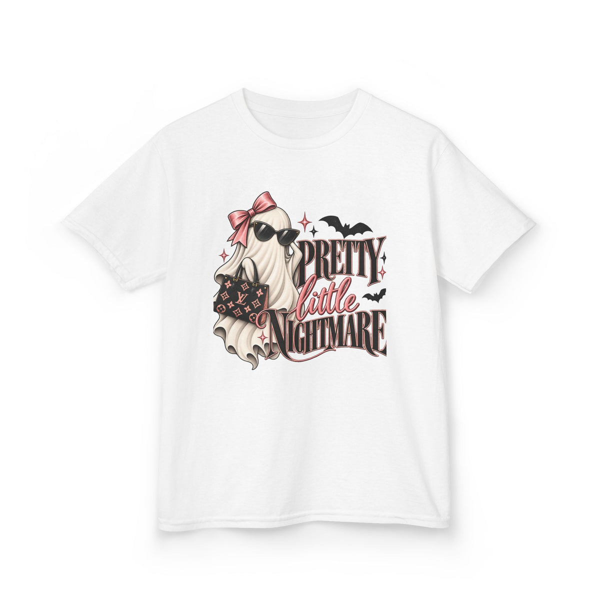 Kids Tee — "Pretty Little Nightmare" Cute Ghost Halloween T-Shirt