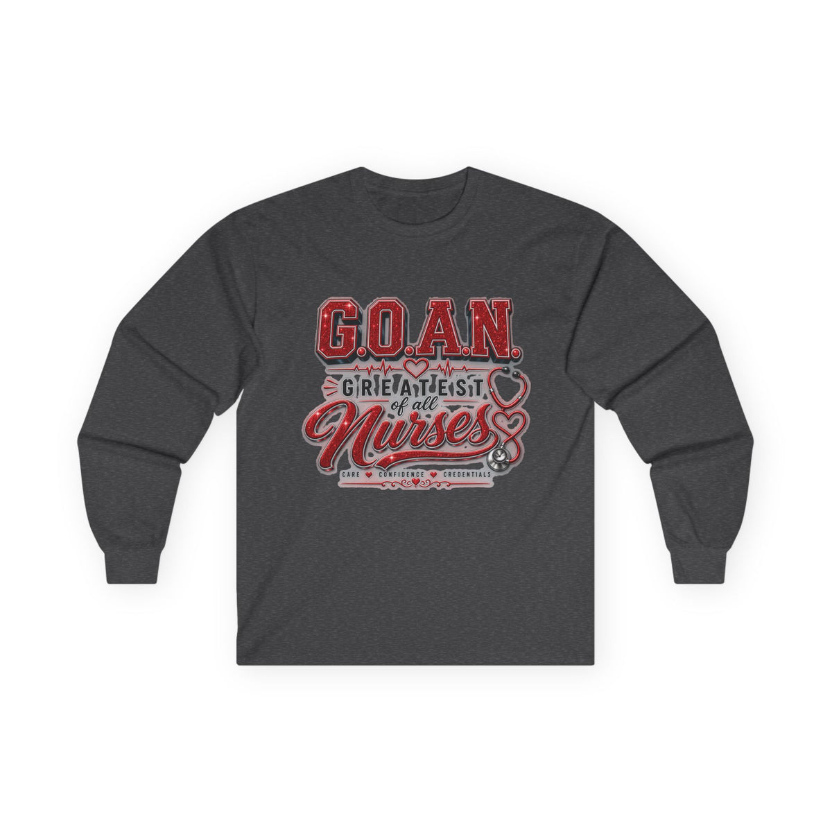 G.O.A.N.™ Signature Red Glitter Long Sleeve Tee