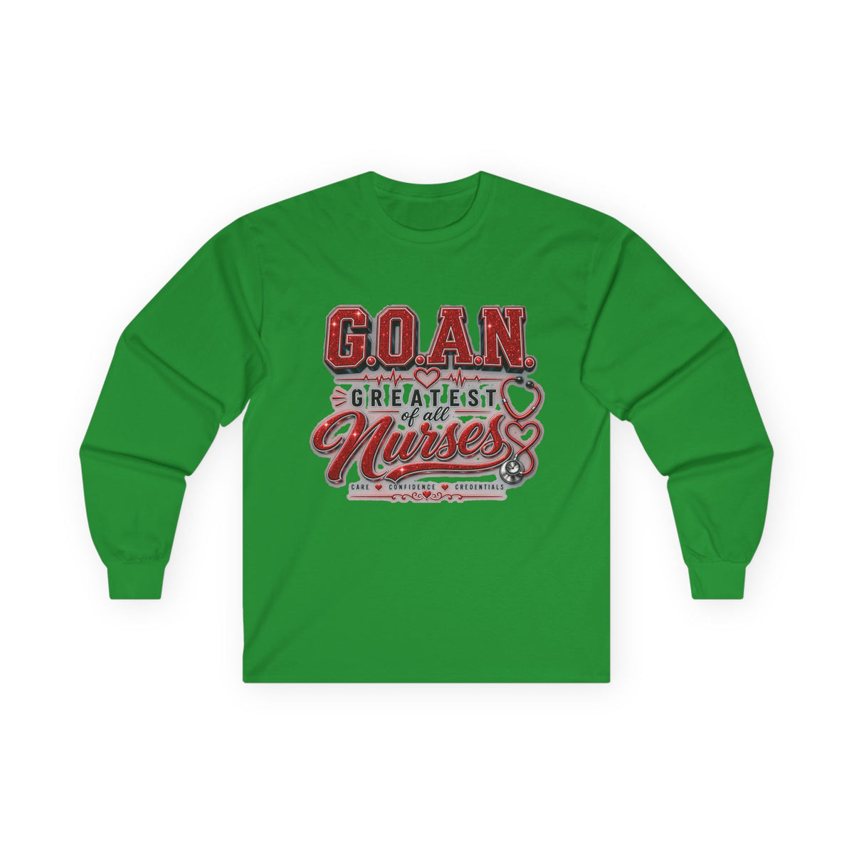 G.O.A.N.™ Signature Red Glitter Long Sleeve Tee