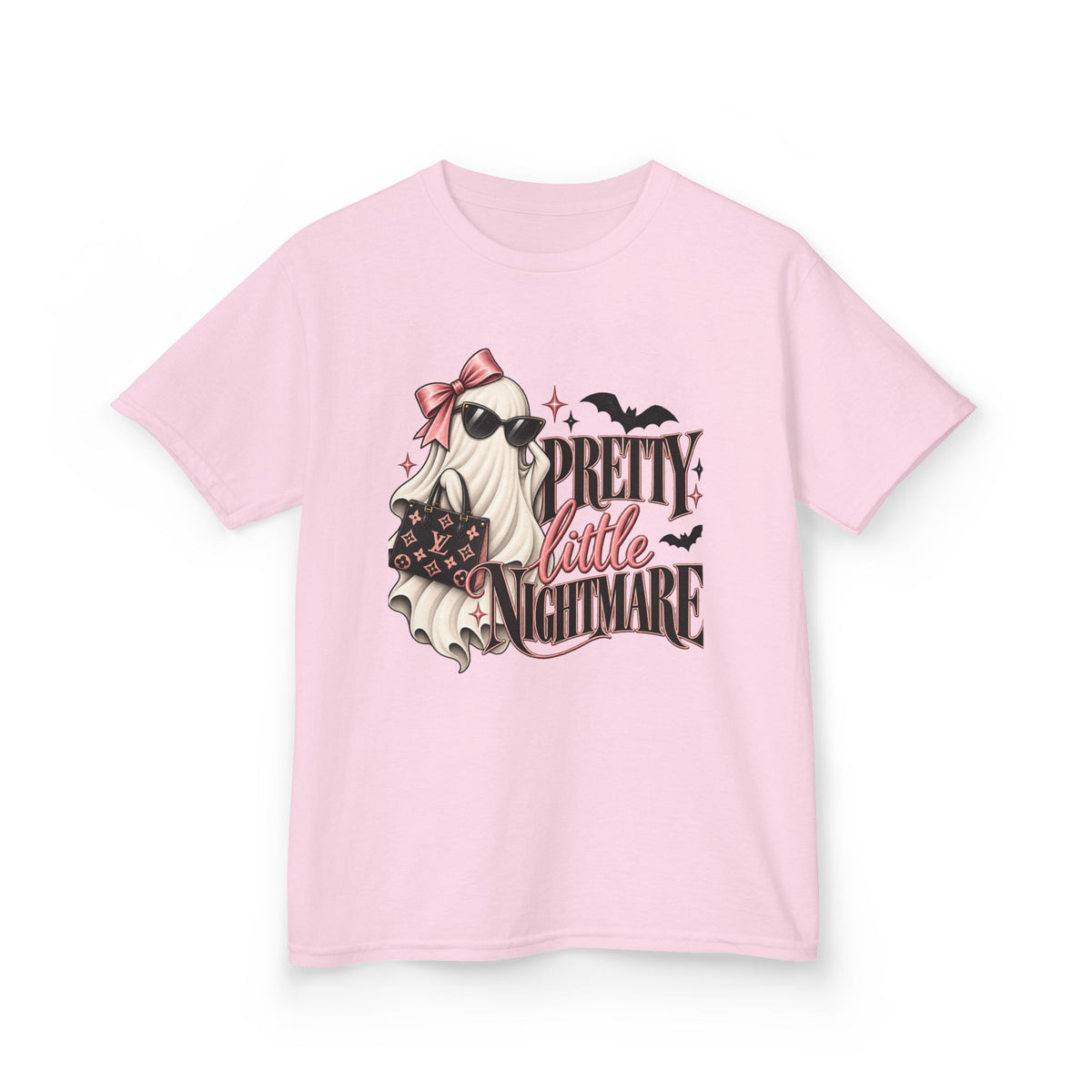 Kids Tee — "Pretty Little Nightmare" Cute Ghost Halloween T-Shirt