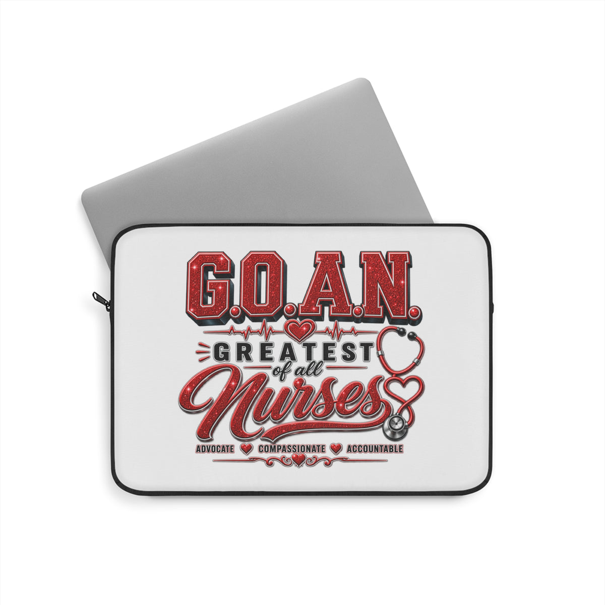G.O.A.N Signature Red Glitter Laptop Sleeve