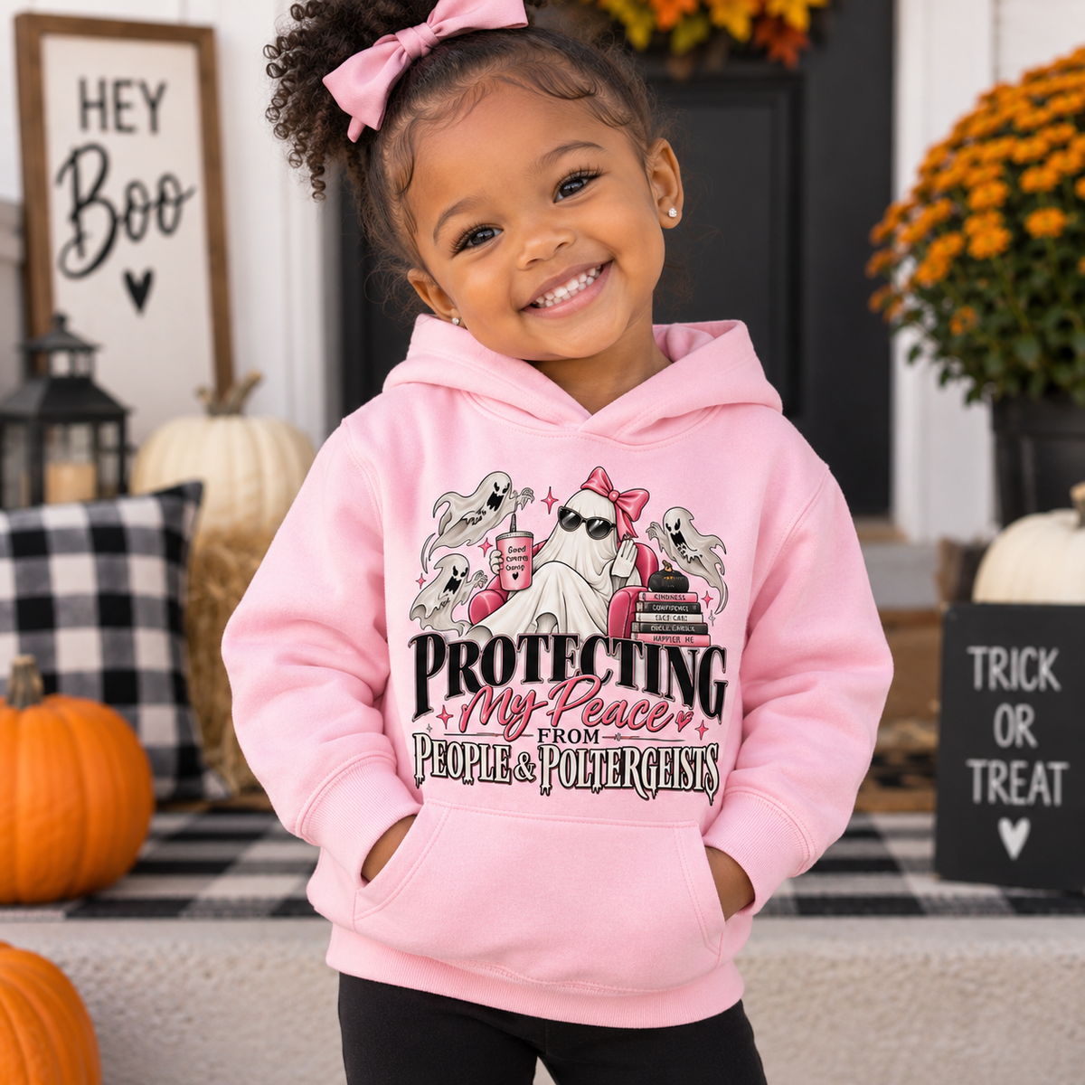 Protecting My Peace From People & Poltergeists™ Toddler Halloween Hoodie