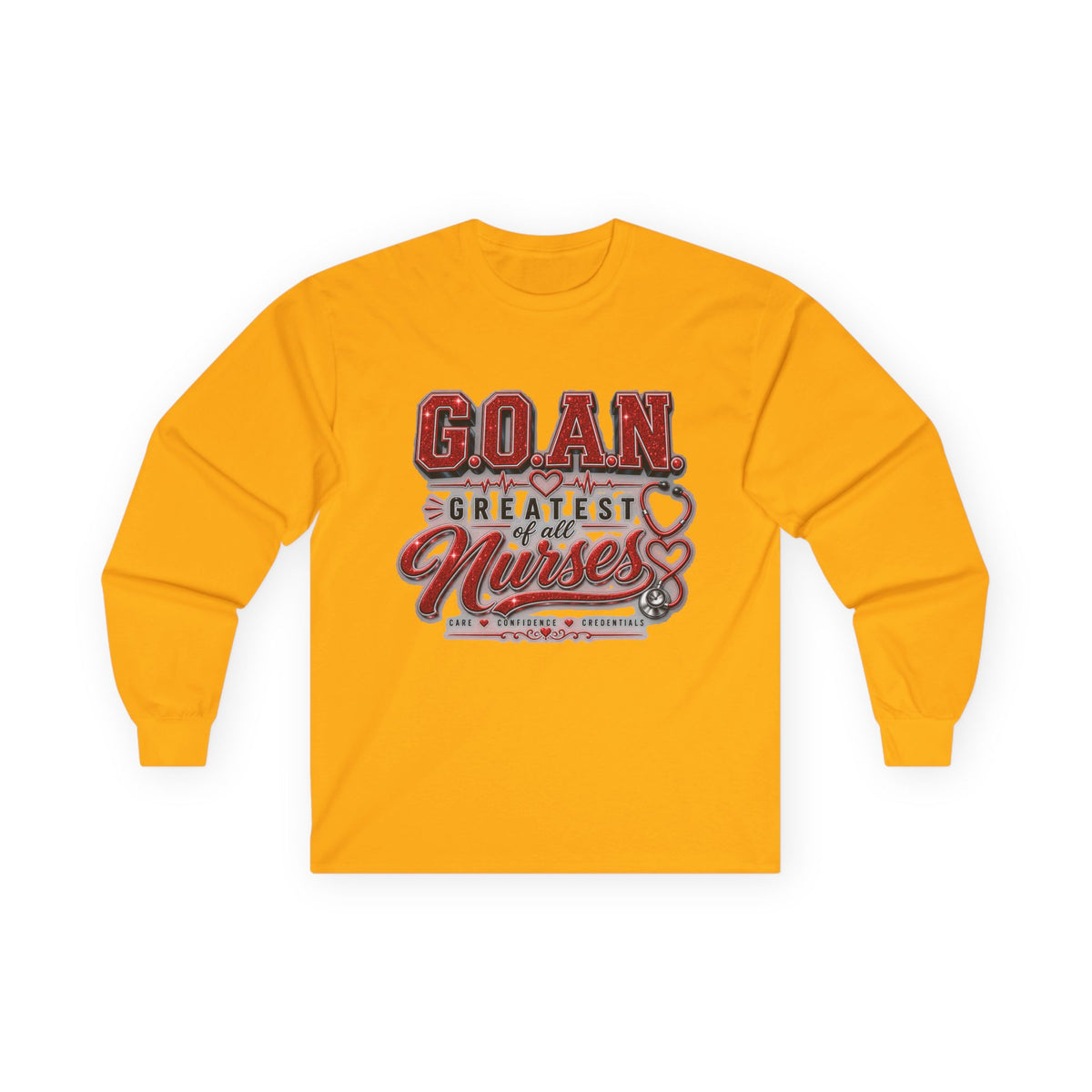 G.O.A.N.™ Signature Red Glitter Long Sleeve Tee