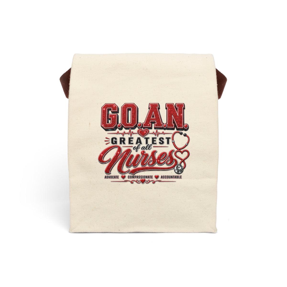 Canvas Lunch Bag – G.O.A.N.™ Signature Red Glitter Lunch Bag