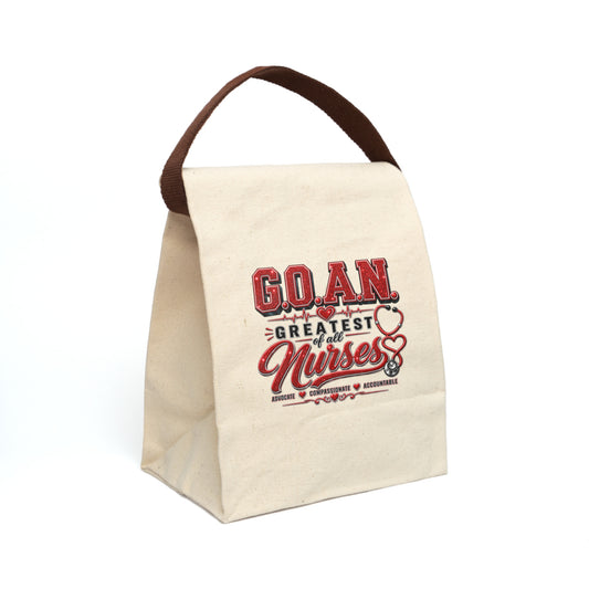 Canvas Lunch Bag – G.O.A.N.™ Signature Red Glitter Lunch Bag