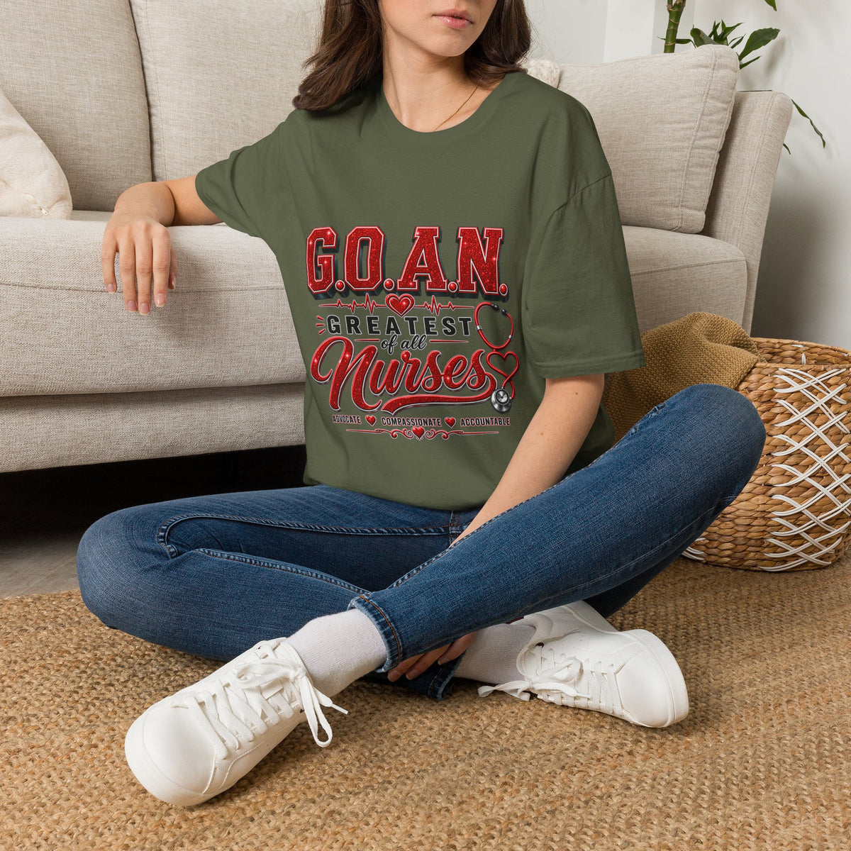 G.O.A.N.™ Signature Red Glitter Tee
