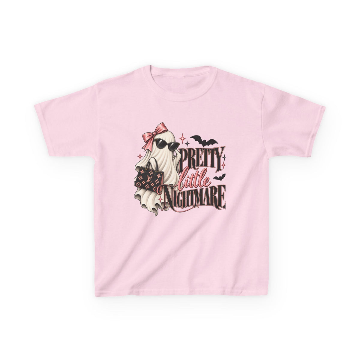 Kids Tee — "Pretty Little Nightmare" Cute Ghost Halloween T-Shirt