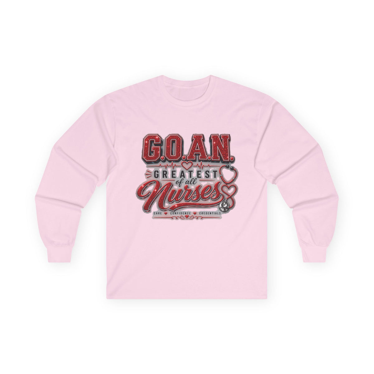 G.O.A.N.™ Signature Red Glitter Long Sleeve Tee