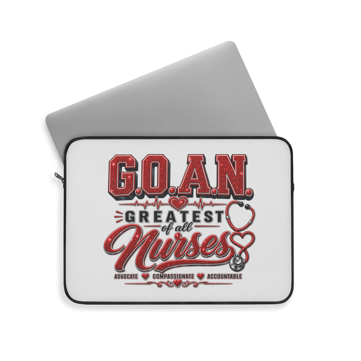 G.O.A.N Signature Red Glitter Laptop Sleeve