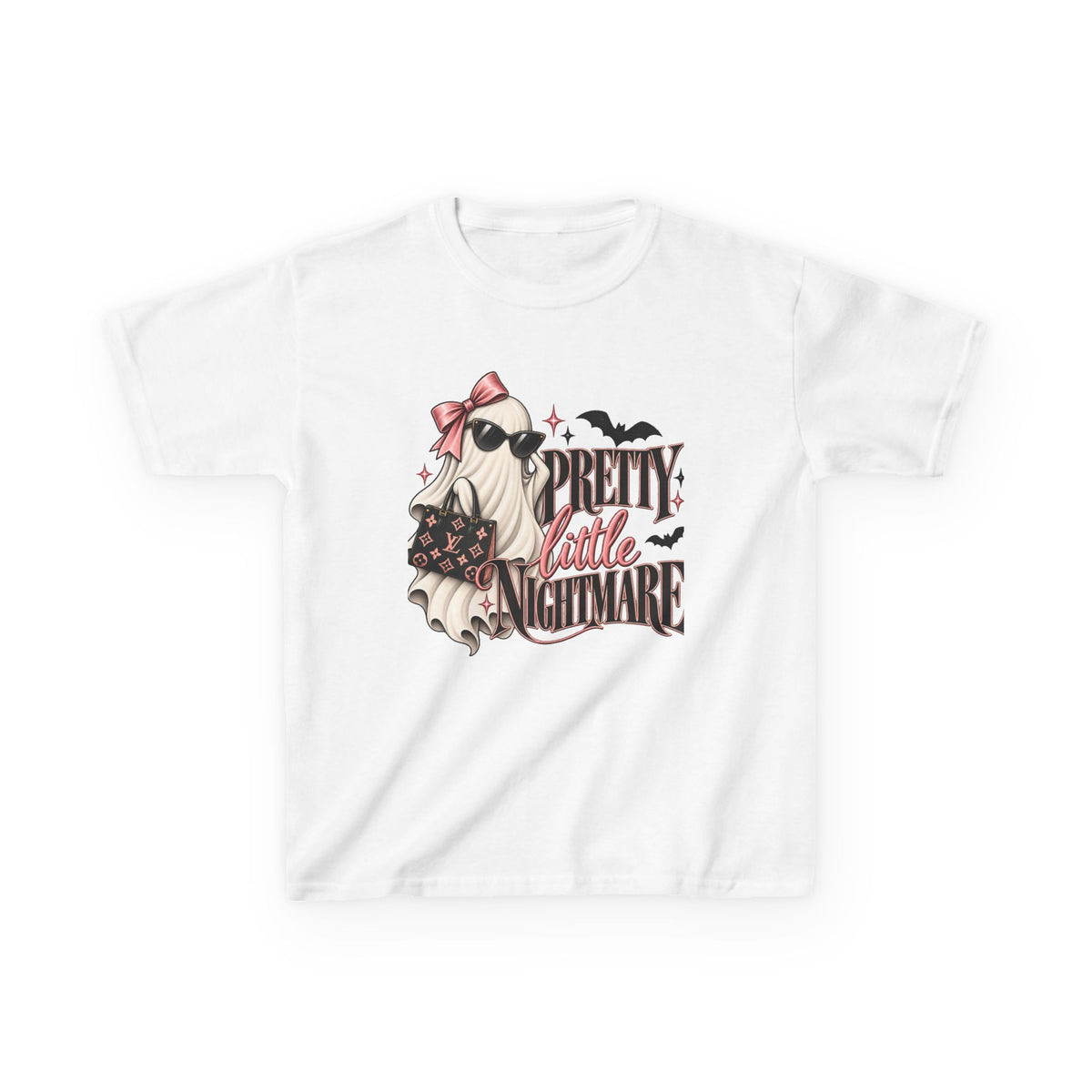 Kids Tee — "Pretty Little Nightmare" Cute Ghost Halloween T-Shirt