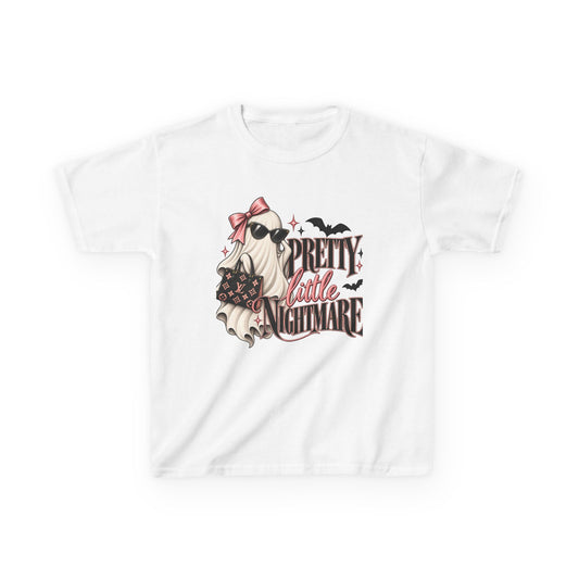 Kids Tee — "Pretty Little Nightmare" Cute Ghost Halloween T-Shirt